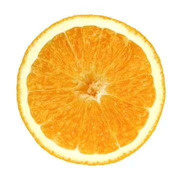 Isolated Fruit Orange Cut in Half on a white background Stock Photos