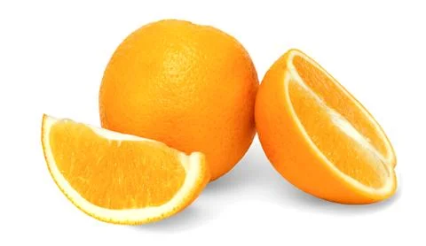 Isolated Fruit Oranges on a white background Stock Photos