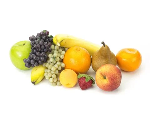 Isolated fruit on a white Stock Photos