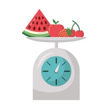 Isolated fruits in scale vector design Stock Illustration