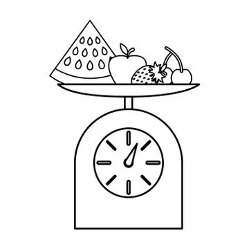 Isolated fruits in scale vector design Stock Illustration