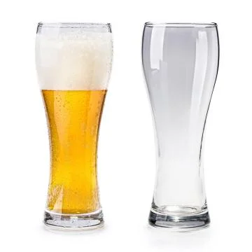 Isolated full and empty glass of beer Stock Photos