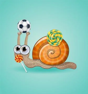Isolated funny kid snail. Stock Illustration