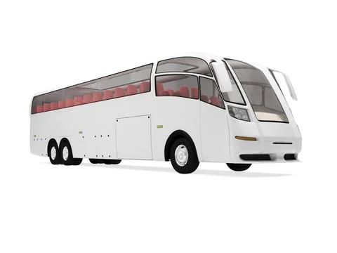 Isolated future bus front view over white background Stock Illustration