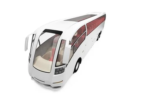Isolated future bus front view over white background Stock Illustration