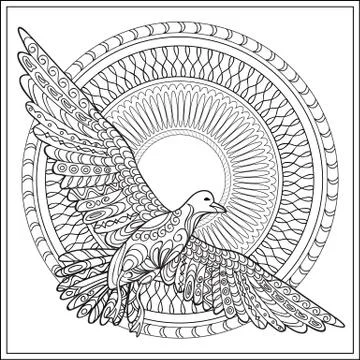 Isolated gaviota with mandala Stock Illustration