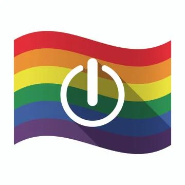 Isolated Gay Pride flag with an off button Stock Illustration