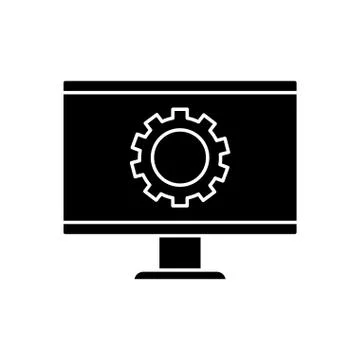 Isolated gear inside computer vector design Stockillustratie