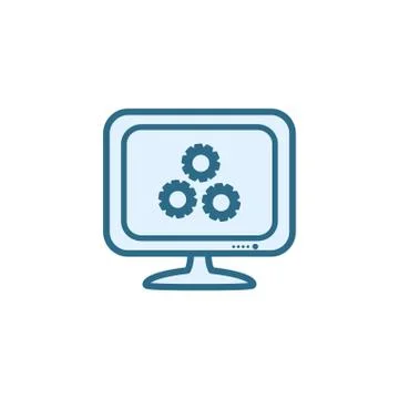 Isolated gears icons line vector design 스톡 일러스트