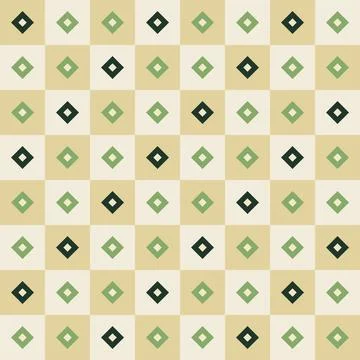 Isolated geometric diamond pattern with black and light green shapes on gri.. Stock Illustration