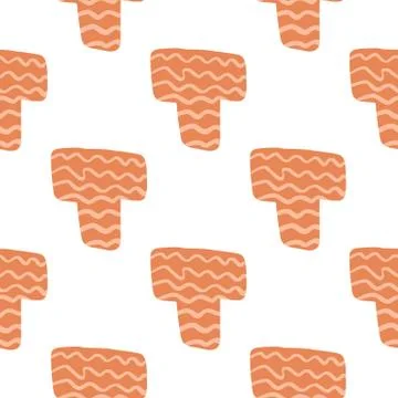 Isolated geometric pattern with orange elements on white background. Stock Illustration