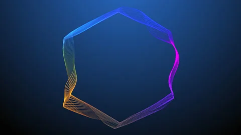 Isolated geometric polygon shape. Abstract kinetic background. Colorful Stock Footage 153585758