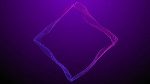 Isolated geometric square shape. Abstract kinetic background. Colorful curved Stock Footage 153585479