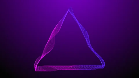 Isolated geometric triangle shape. Abstract kinetic background. Colorful Stock Footage 153523111
