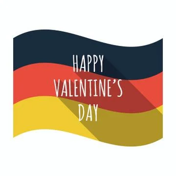 Isolated german flag with    the text HAPPY VALENTINES DAY Stock Illustration
