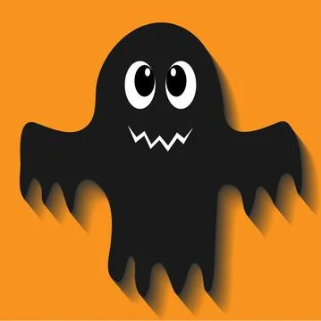 Isolated ghost icon on a orange Background. Ghost vector icon. Simple flat st Stock Illustration