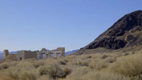 ISOLATED GHOST TOWN BUILDING. 4K. Stock Footage 300292050