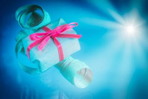 Isolated gift box, handmade present Stock Photos