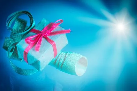 Isolated gift box, handmade present Stock Photos