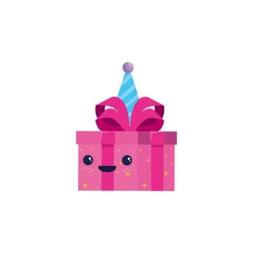 Isolated gift cartoon with bowtie vector design Stock Illustration