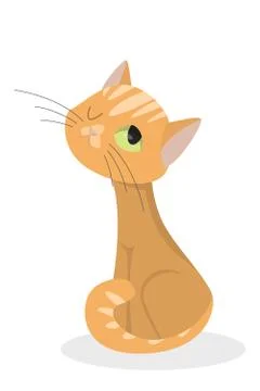 Isolated ginger cat. Stock Illustration