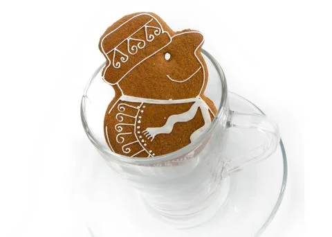 Isolated gingerbread in cup Stock Photos