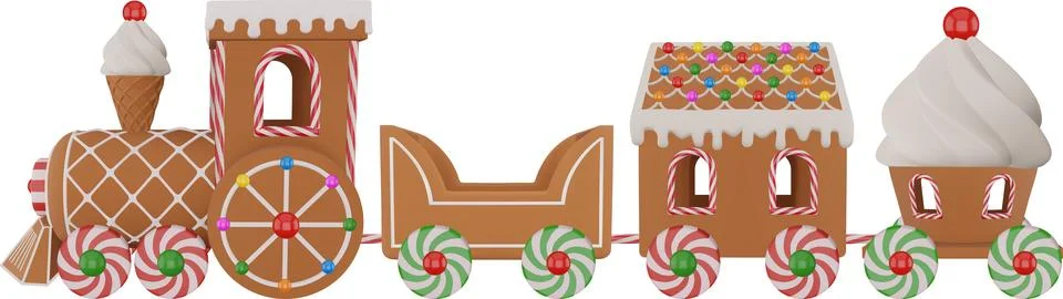 Isolated gingerbread train Stock Illustration