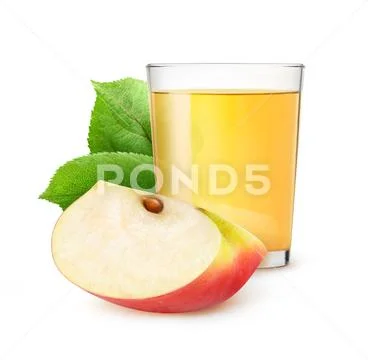 Isolated glass of apple juice Stock Photos