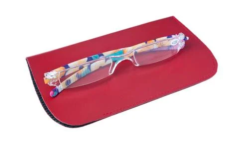 Isolated glasses case with glasses Stock Photos