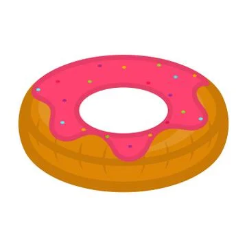 Isolated glazed donout shaped pool float Illustrazione stock