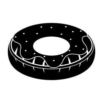 Isolated glazed donout shaped pool float Stock Illustration