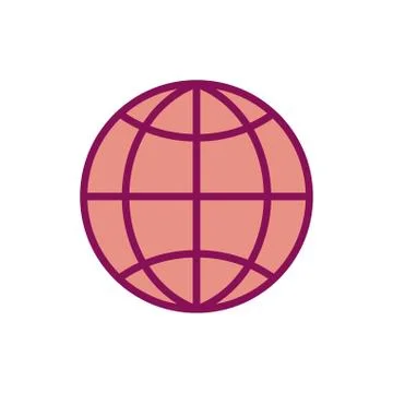 Isolated global sphere line and fill style icon vector design Stock Illustration