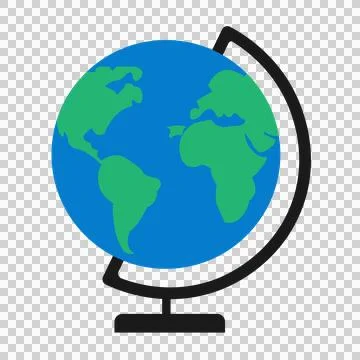 Isolated globe icon on stand for geography education and global business . Stock-Illustration