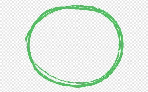 Isolated glowing green circle ring on transparent background. Stock Illustration