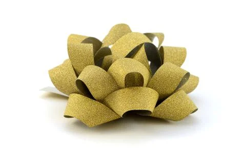 Isolated Gold Bow Stock Photos
