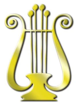 Isolated gold lyre Stock Photos