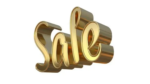 Isolated Gold Metallic Three Dimensional Mega Sale. 3D Render Illustration. Stock Illustration
