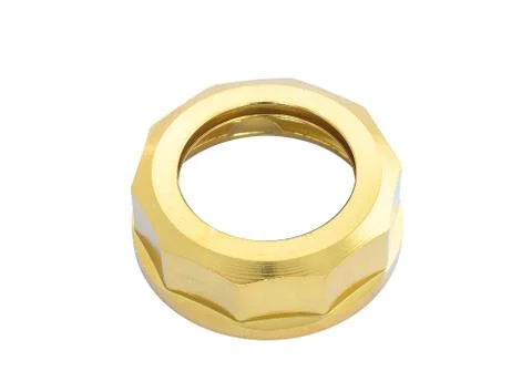 Isolated gold nut on white Stock Photos