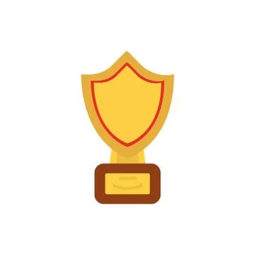 Isolated gold shield trophy vector design Stock Illustration