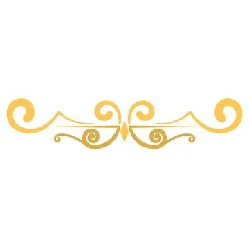 Isolated golden border arabesque frame Vector Illustrazione stock