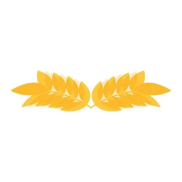 Isolated golden colored wheat leaf icon Vector Stock Illustration