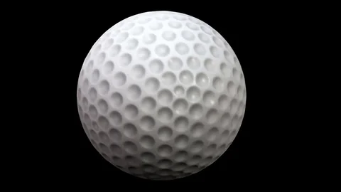 Isolated Golf ball spinning around in 3D space looped Stock Footage 77604971