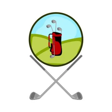 Isolated golf shield emblem Stock Illustration