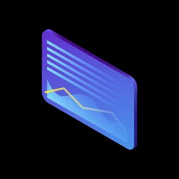 Isolated Gradient Card with Graphs on Black Background Stock-Illustration