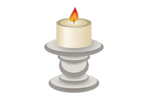 Isolated gradient light candle with fire flame icon Stock Illustration
