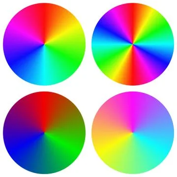 Isolated gradient rainbow circle design set Stock Illustration