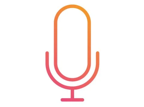 Isolated gradient vector colorful microphone with stand line icon Stock Illustration