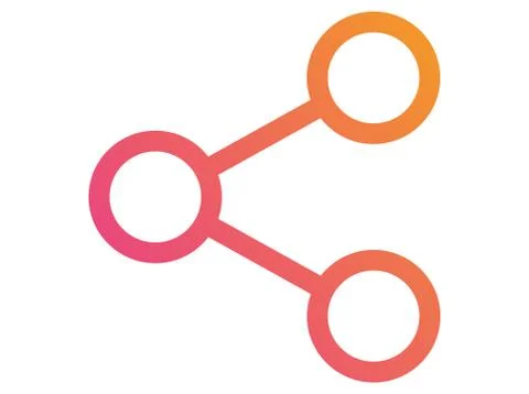 Isolated gradient vector colorful share line icon Stock Illustration