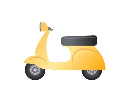 The isolated gradient yellow motorcycle classic bike icon Stock Illustration