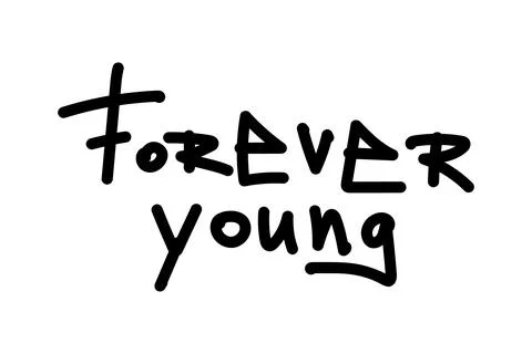 Isolated graffiti tag Forever young. Vector illustration. 스톡 일러스트